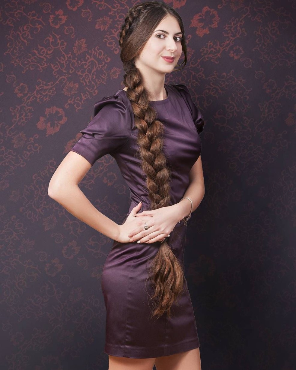 Naked blonde with long hair