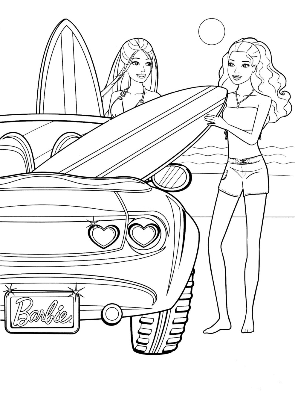 There are a lot of coloring the girl