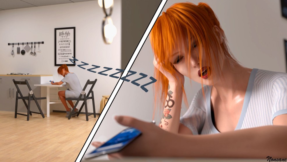 Girl with ponytails sucks