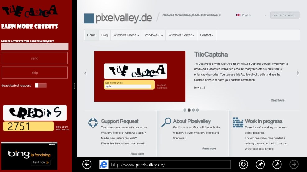 Kapcha in a mobile application