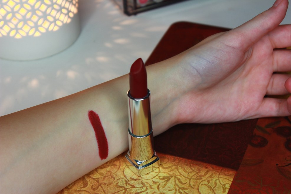 Burned sienna color lipstick