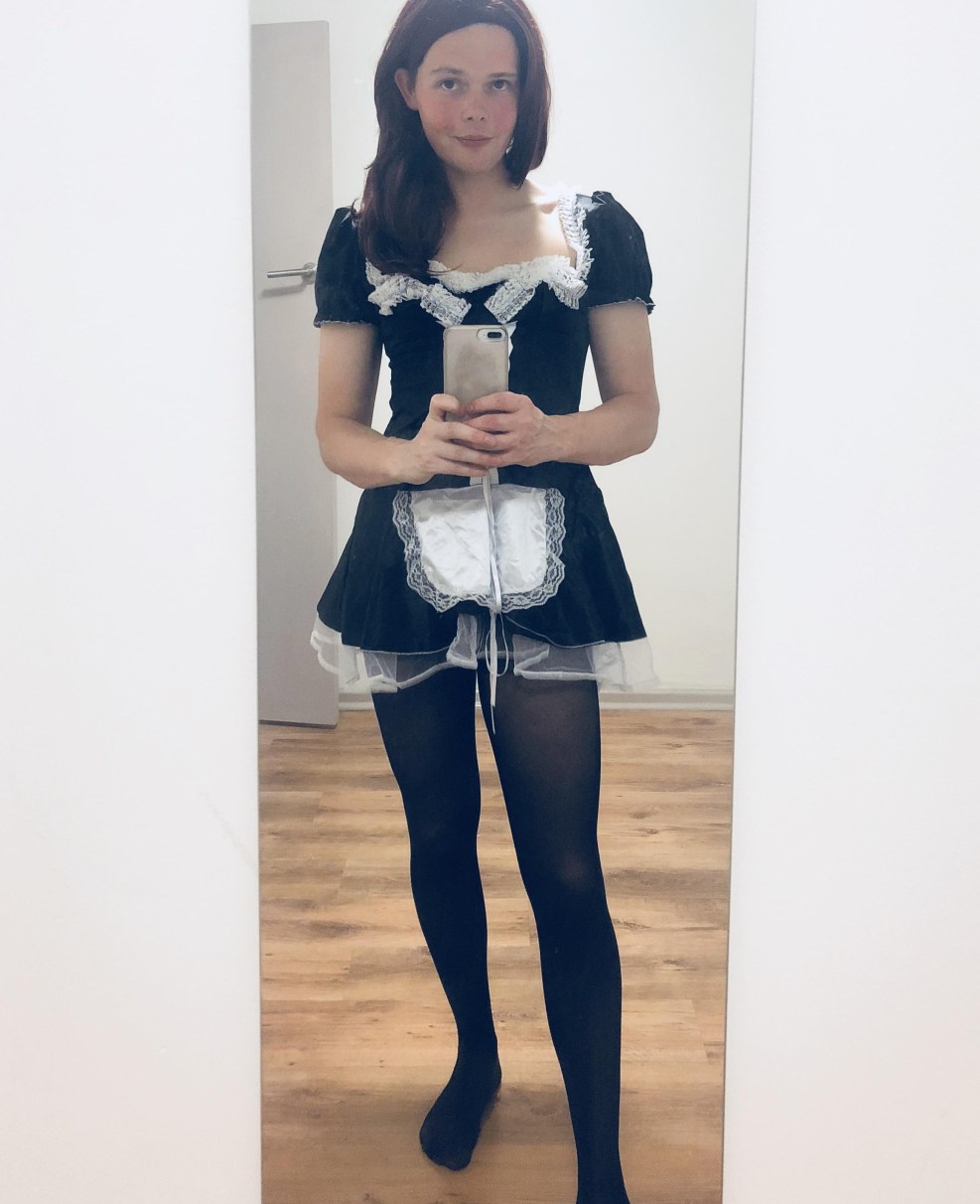 The ladder is dressed