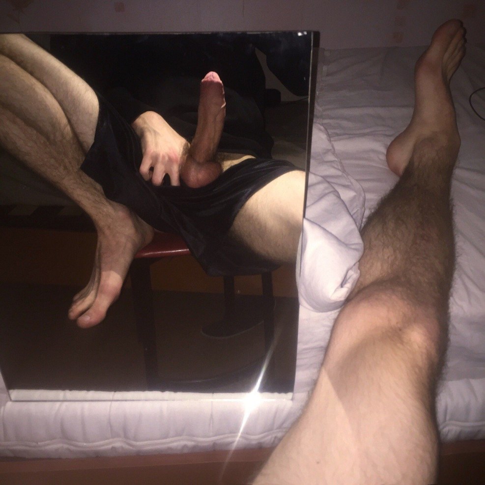 Nude Big UNCUT COCK from pants in front