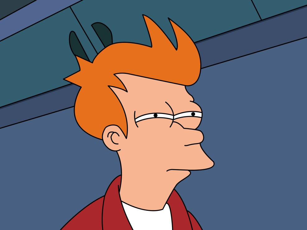 Fry Futurama is suspicious