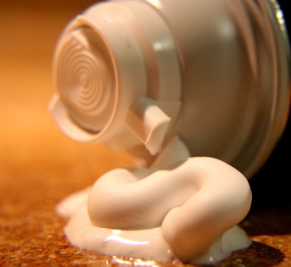 Shaving foam on the mirror