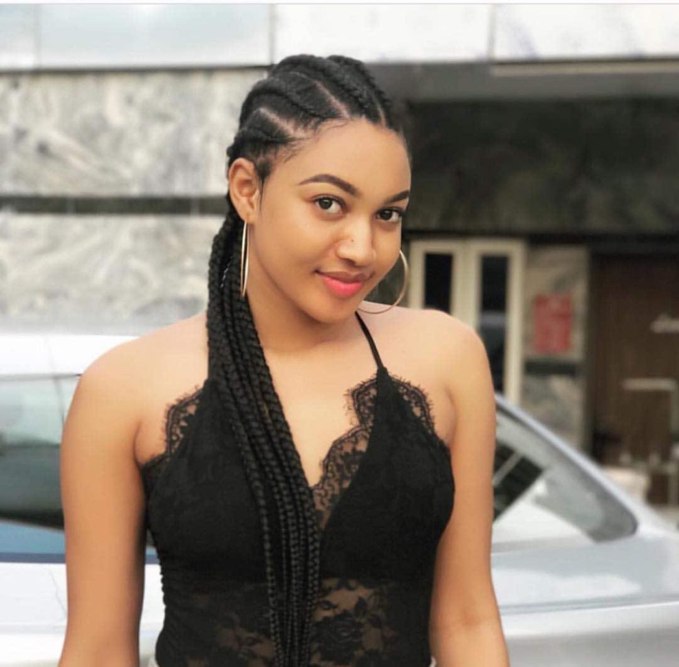 Beautiful girl with pink nose