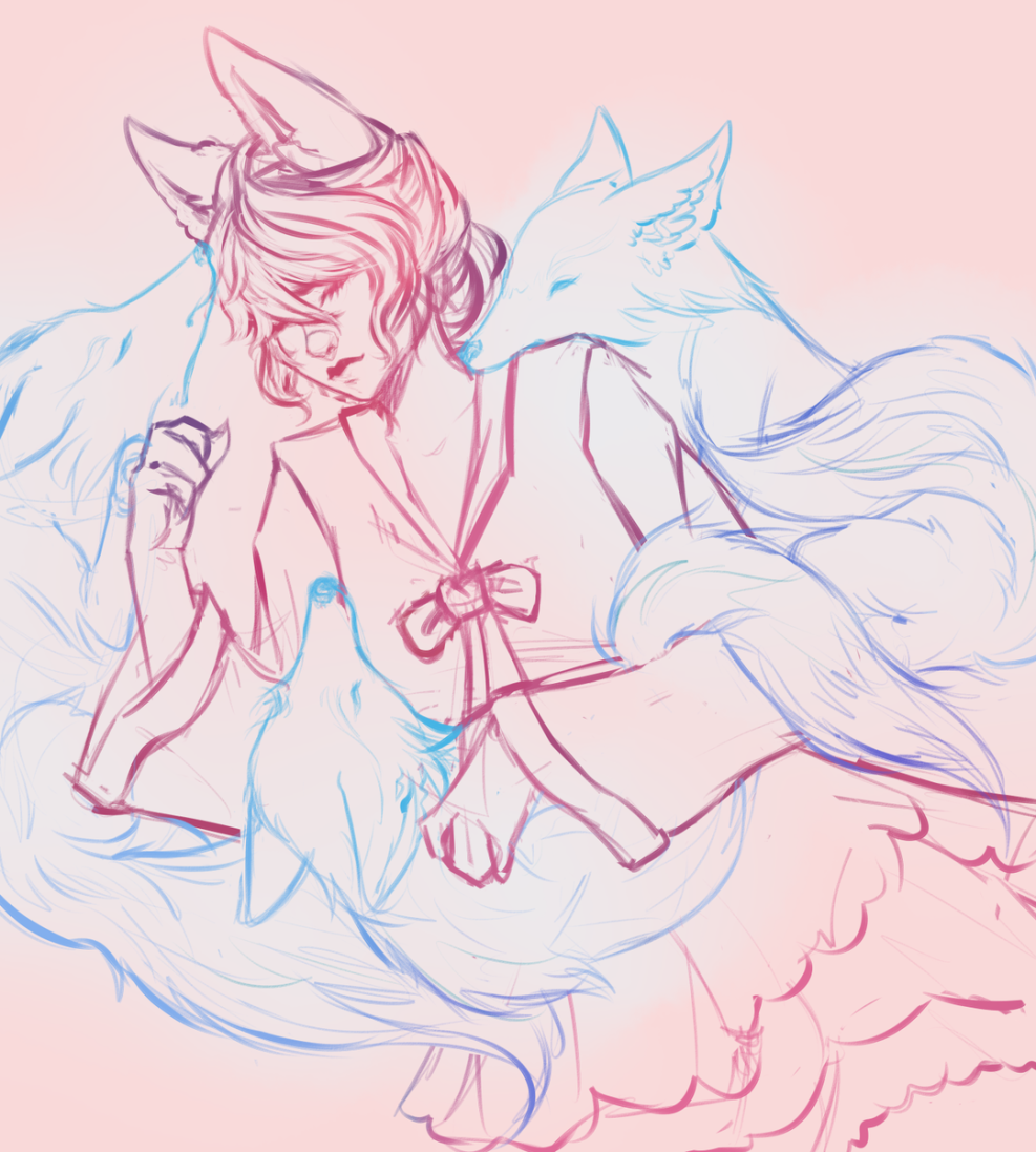 Foxfire Ahri Art Lol