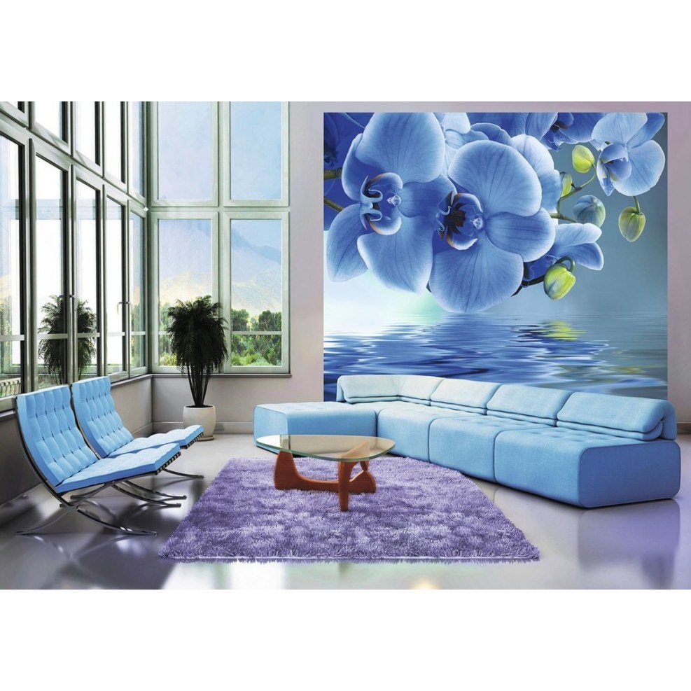 Wallpaper blue flowers