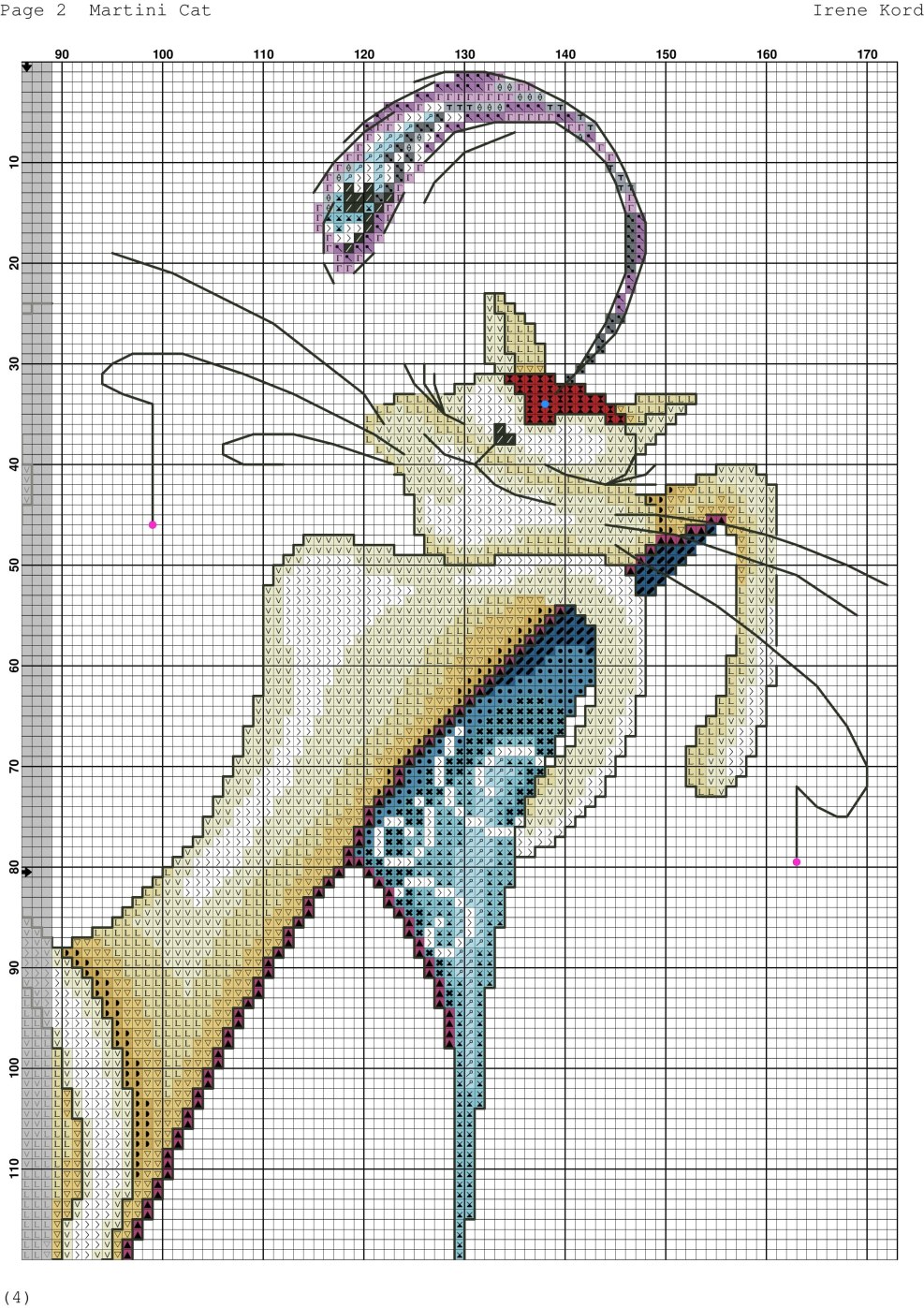 Cross embroidery cat in a shoe