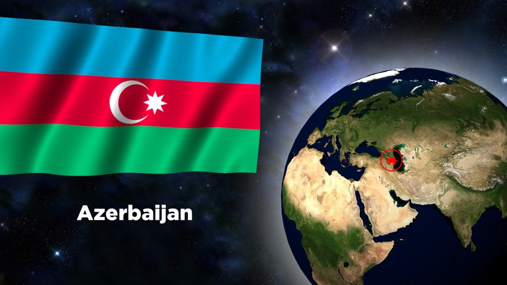 The flag of Azerbaijan