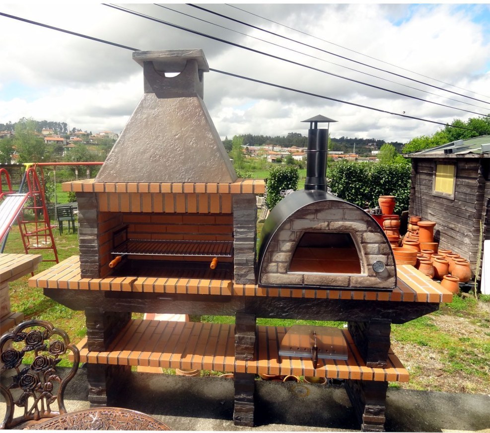 Russian stove with barbecue