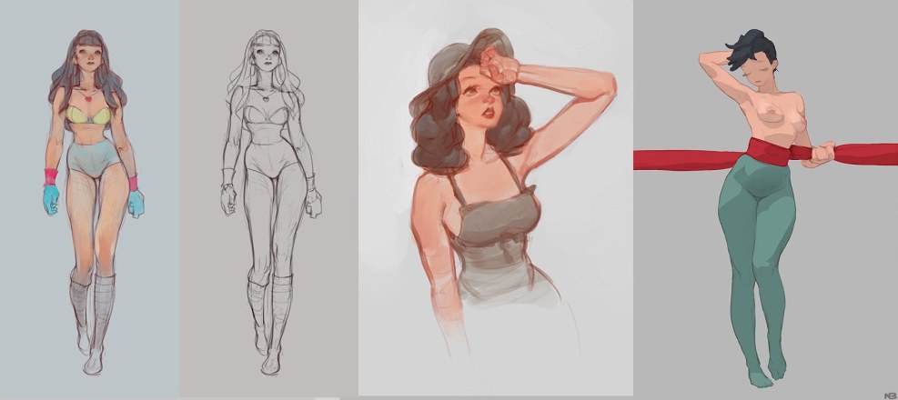 Girls with a crustacean in dresses XXX