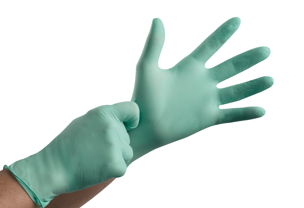 Girl in green gloves pictures