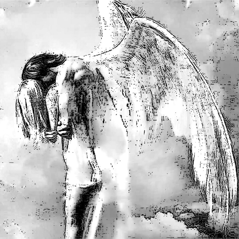 The angel loses its wings