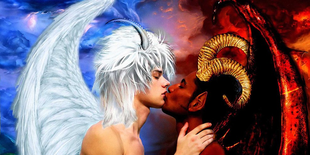 Angel and Demon confrontation