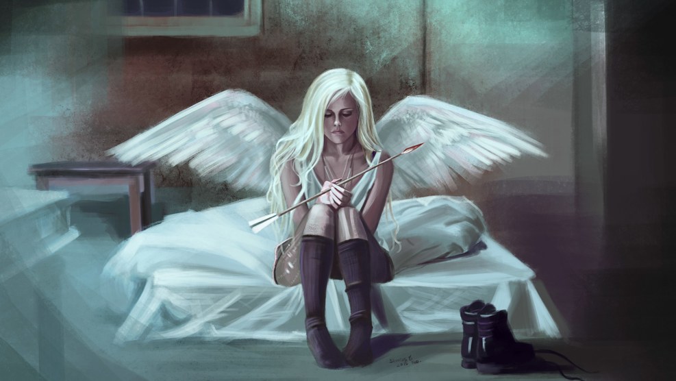 The girl is an angel