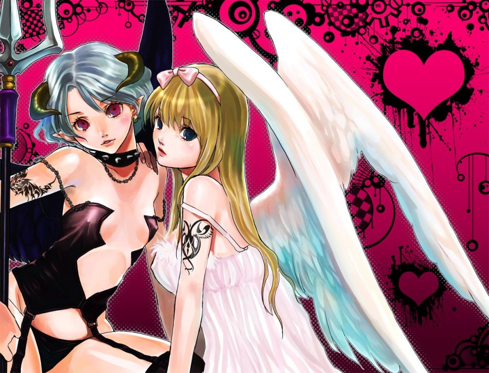 Anime Angel and Demon Yuri