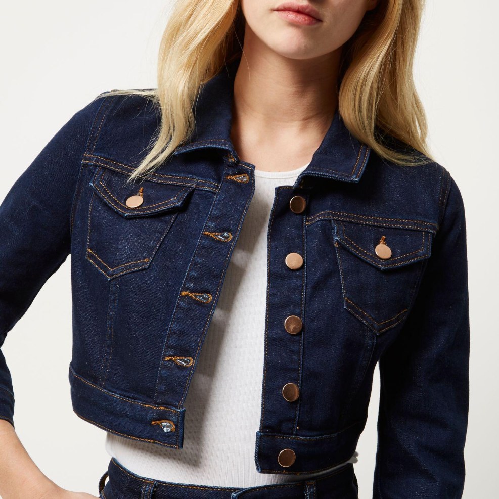 Denim jacket with stripes female
