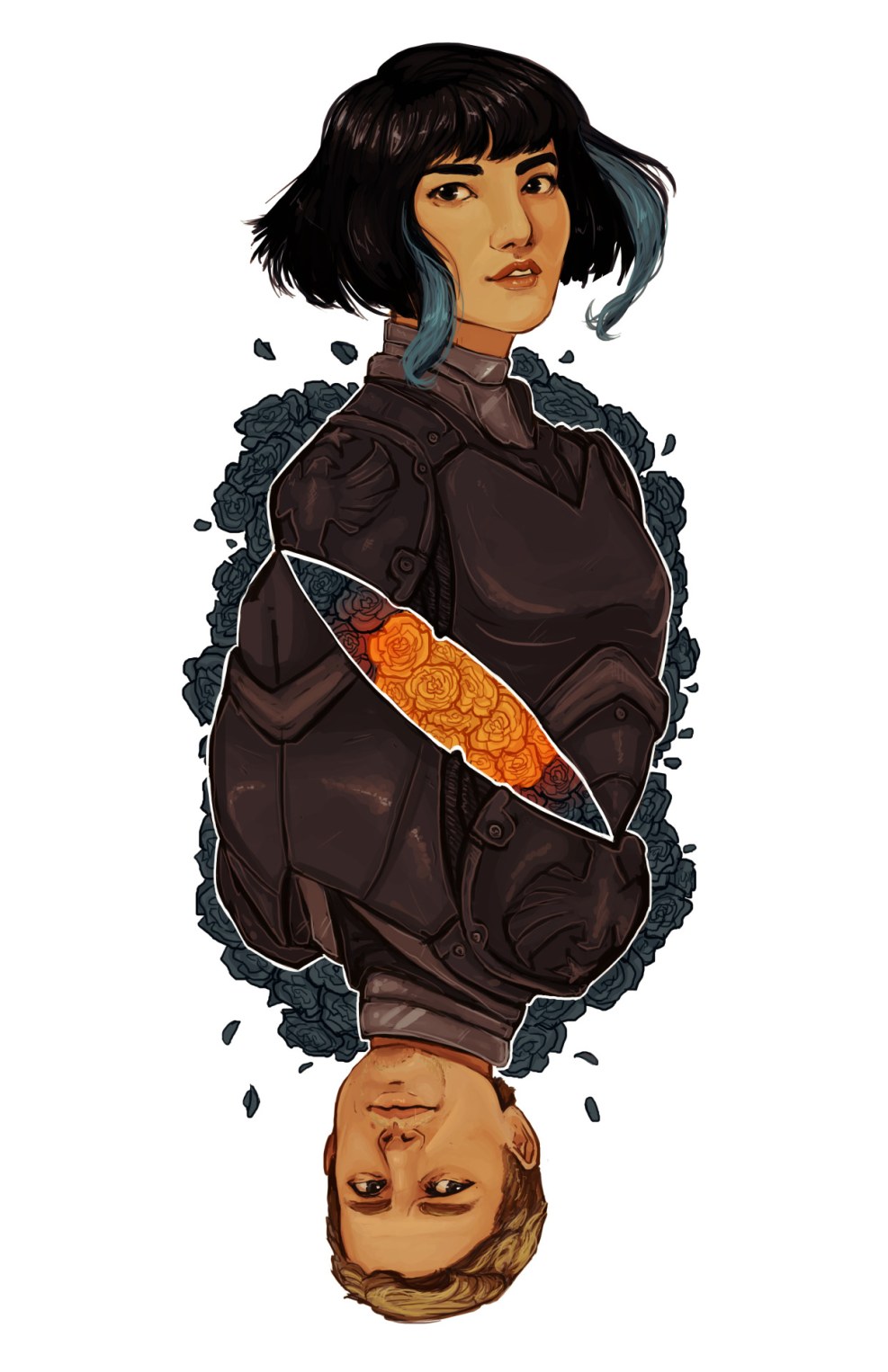 Sketches of tattoos with the image of Shibari