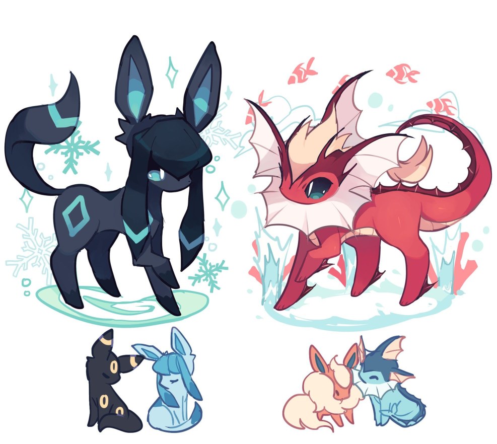 Sylveon X Umbreon Beautiful Art