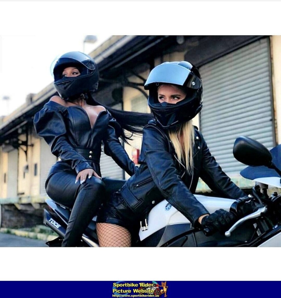 Two girls on a motorcycle