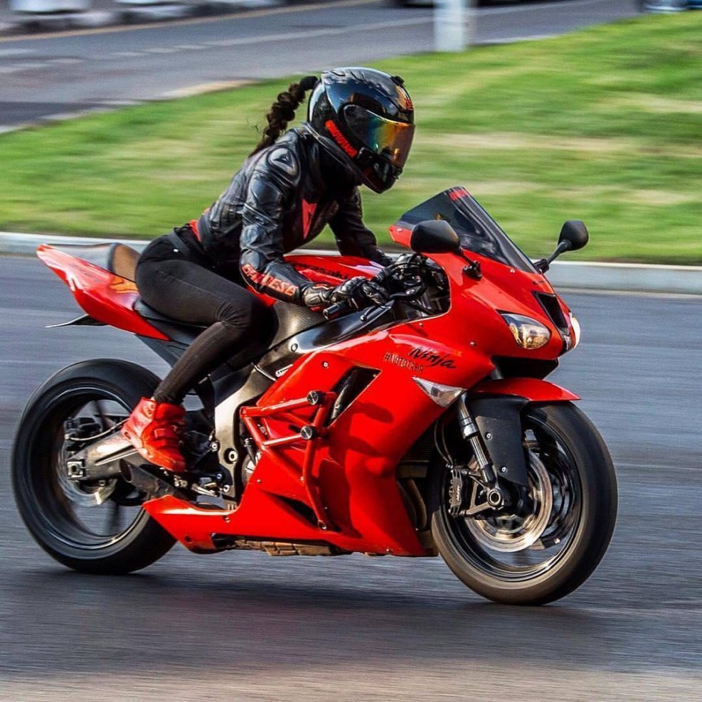 Girl Biker on Harley Davidson