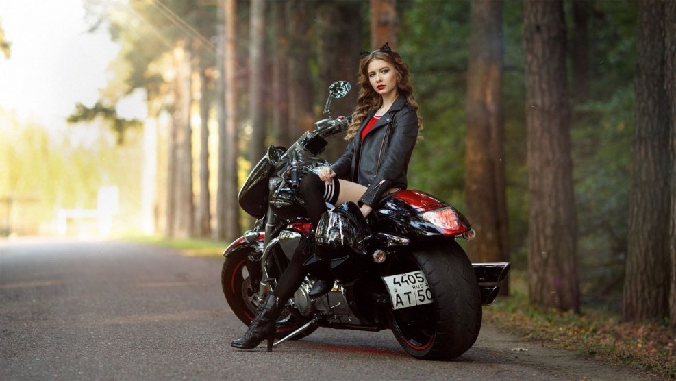 Girl in a motorcycle