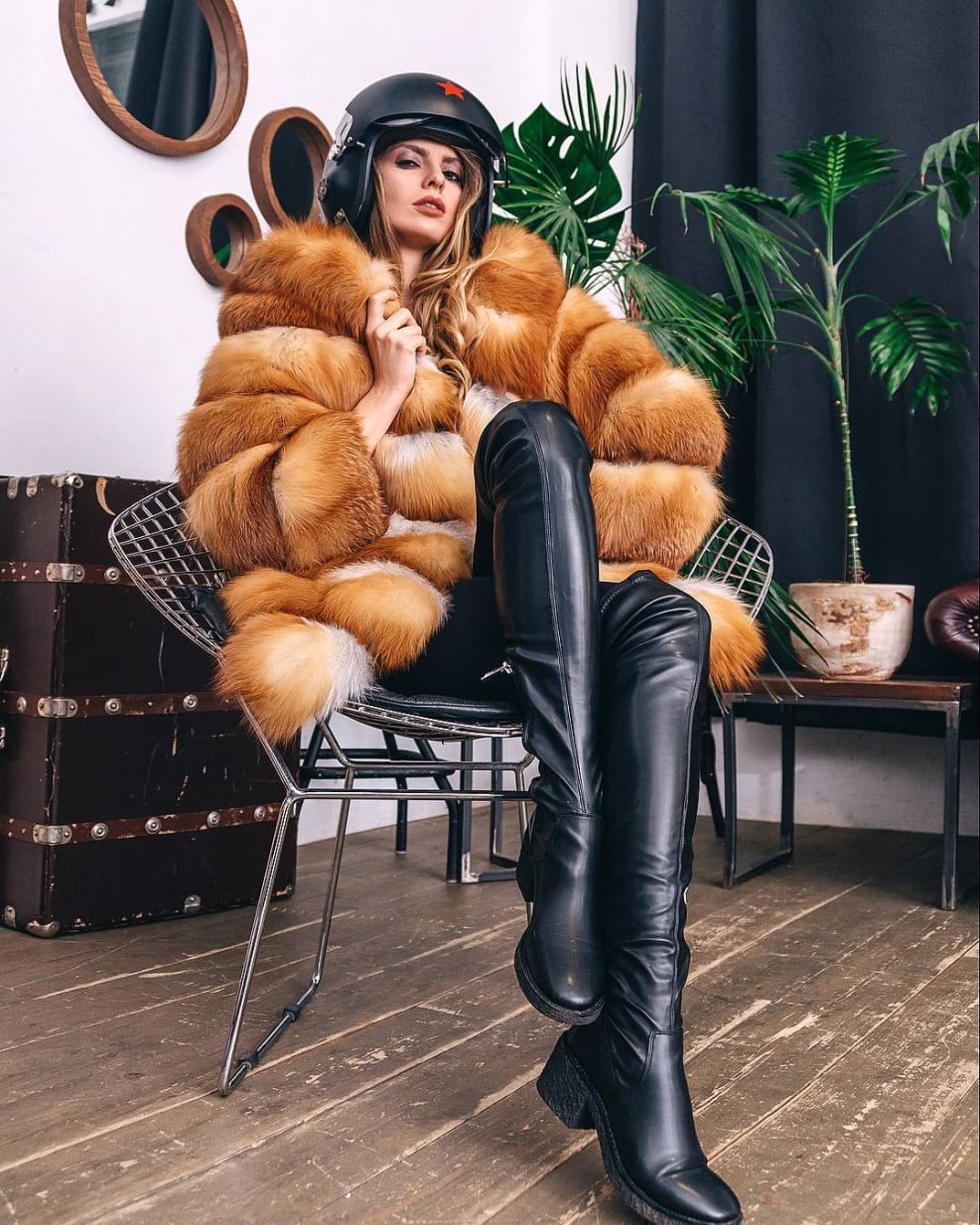 Shay Hendrix in Fur Coat