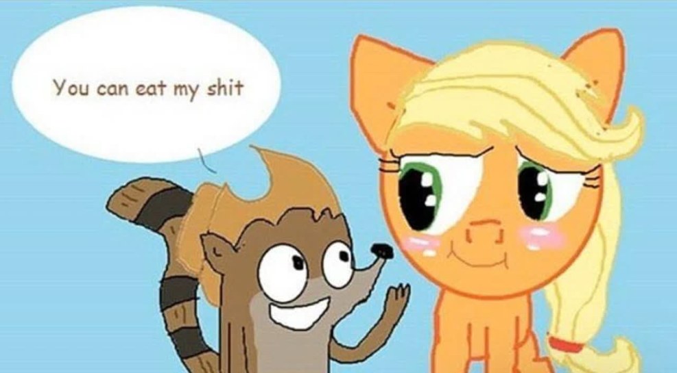 Rigby and My Little Pony Meme