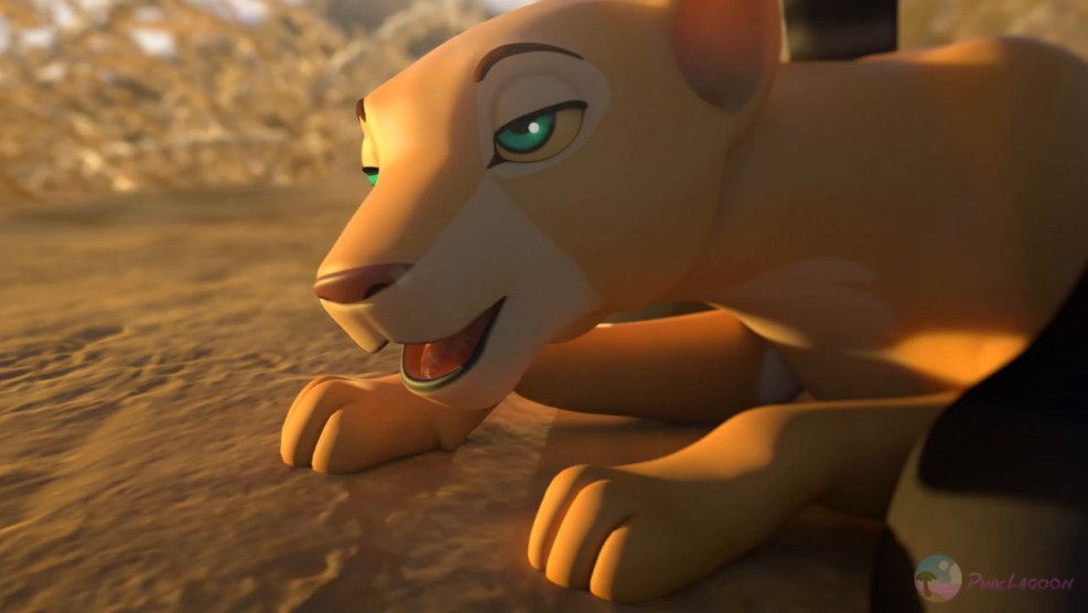 Zebra and Lioness Pink Lagoon