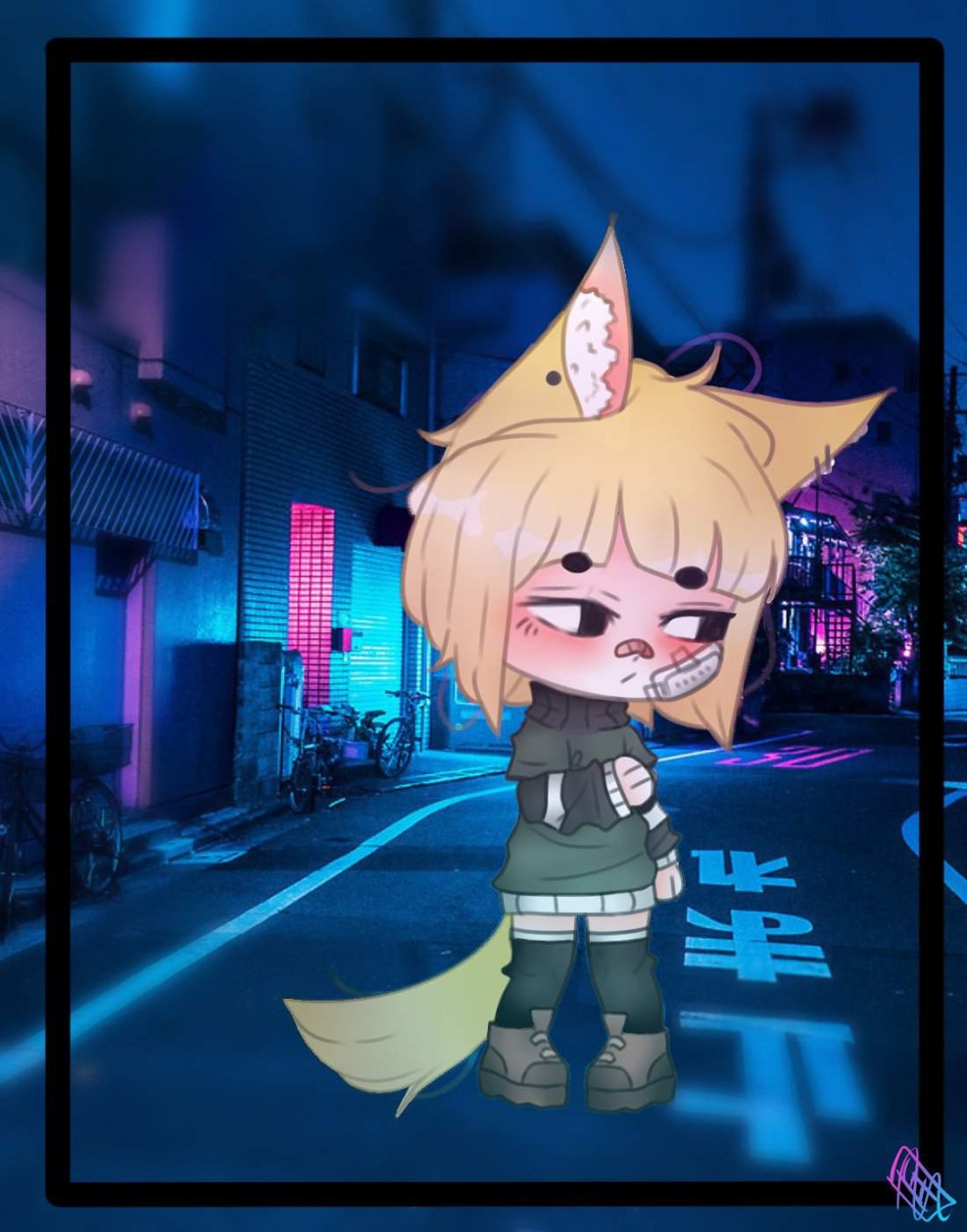 Gacha Life on a green background