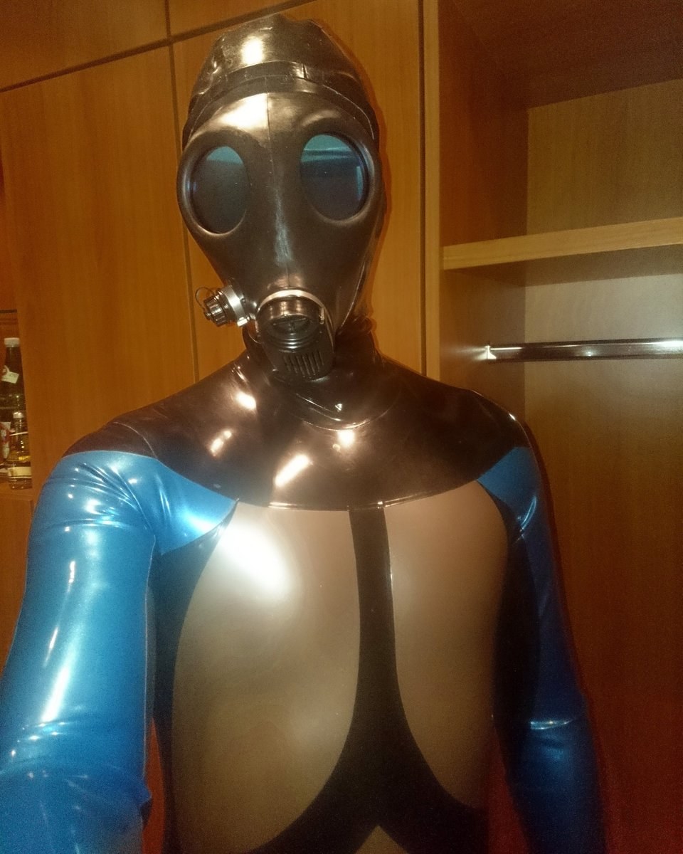 Ass with a mask from gas