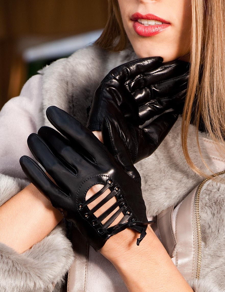 Female leather gloves