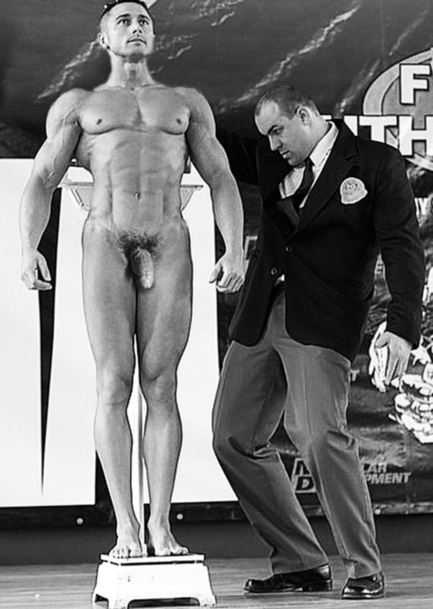 Male member in transparent panties