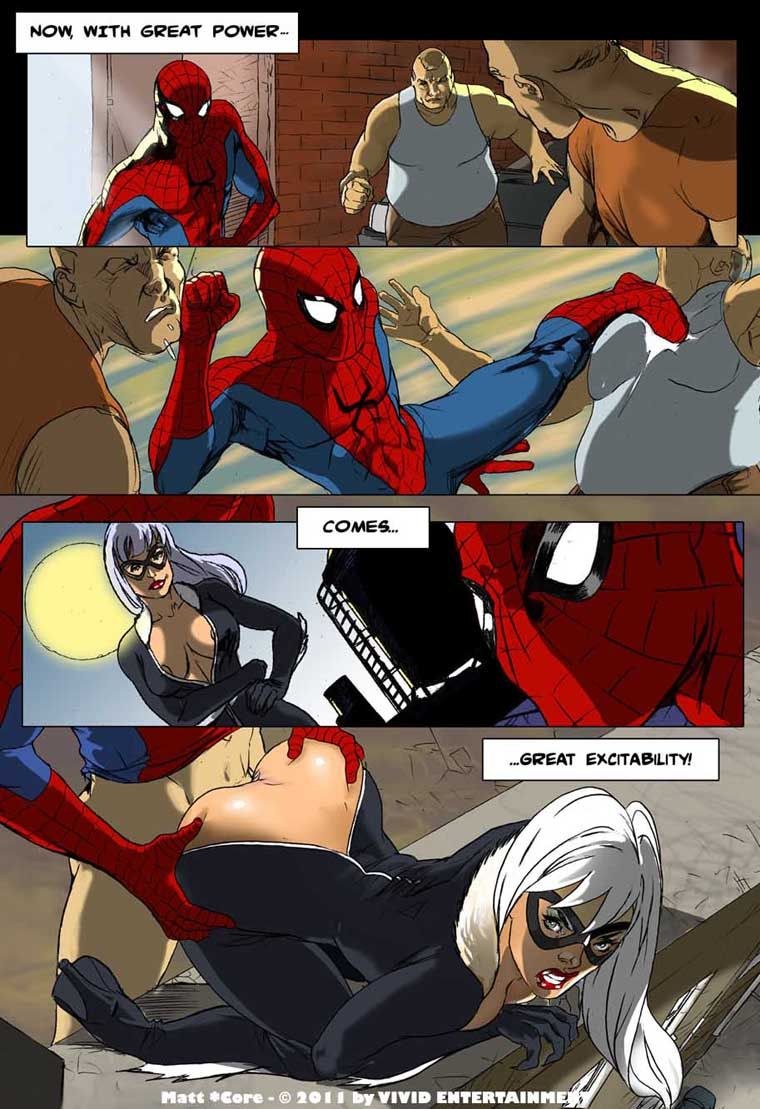 Porn Parody Man Spider and Black Cat