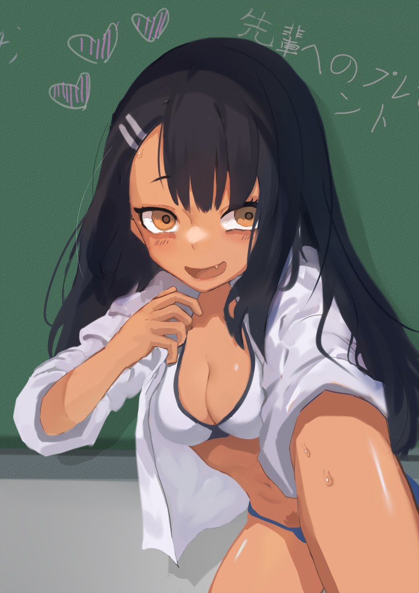 Nagatoro drawing with a pencil