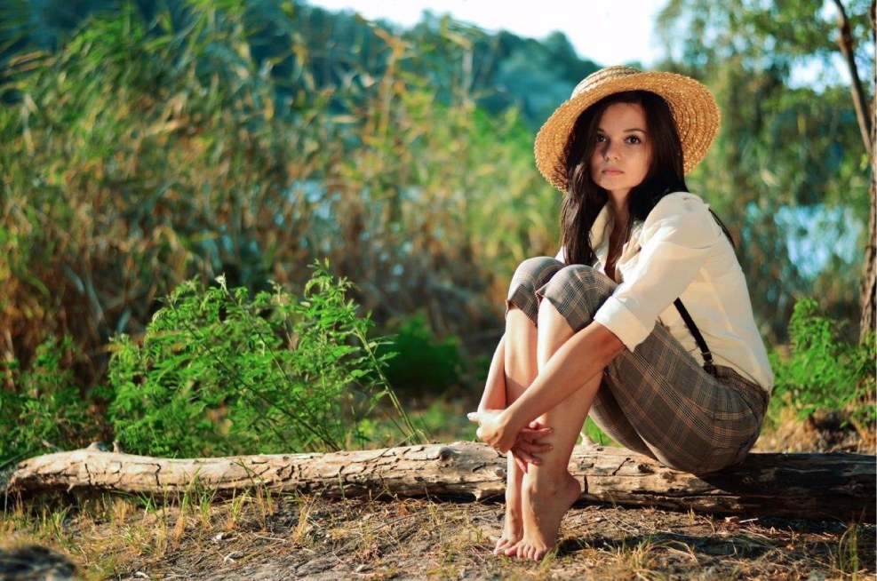Girl in a red dress sexy