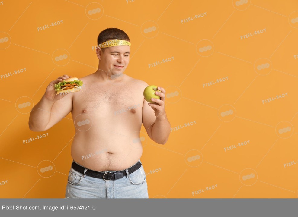 Overweweight Girl with Unheaalthy Burger on White Background Stock Photo Alamy