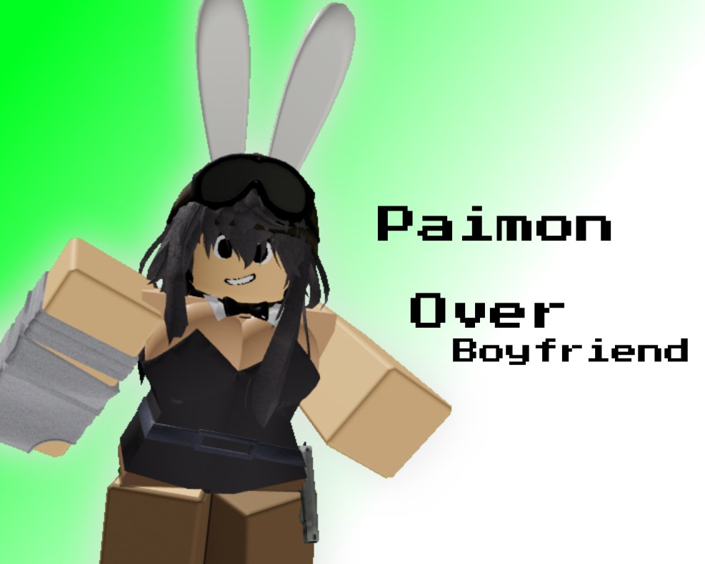 Paymon with a face from Roblox