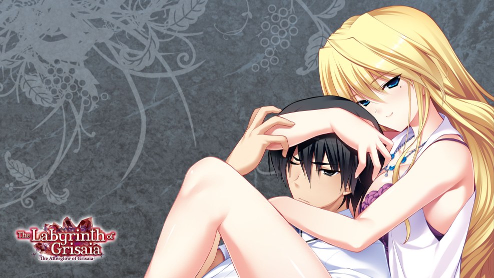 The guy strokes the girl on the back