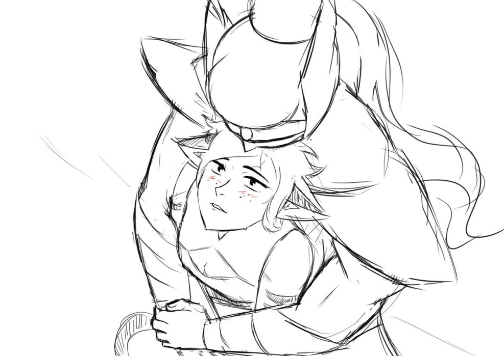 Katra and Adora with a pencil