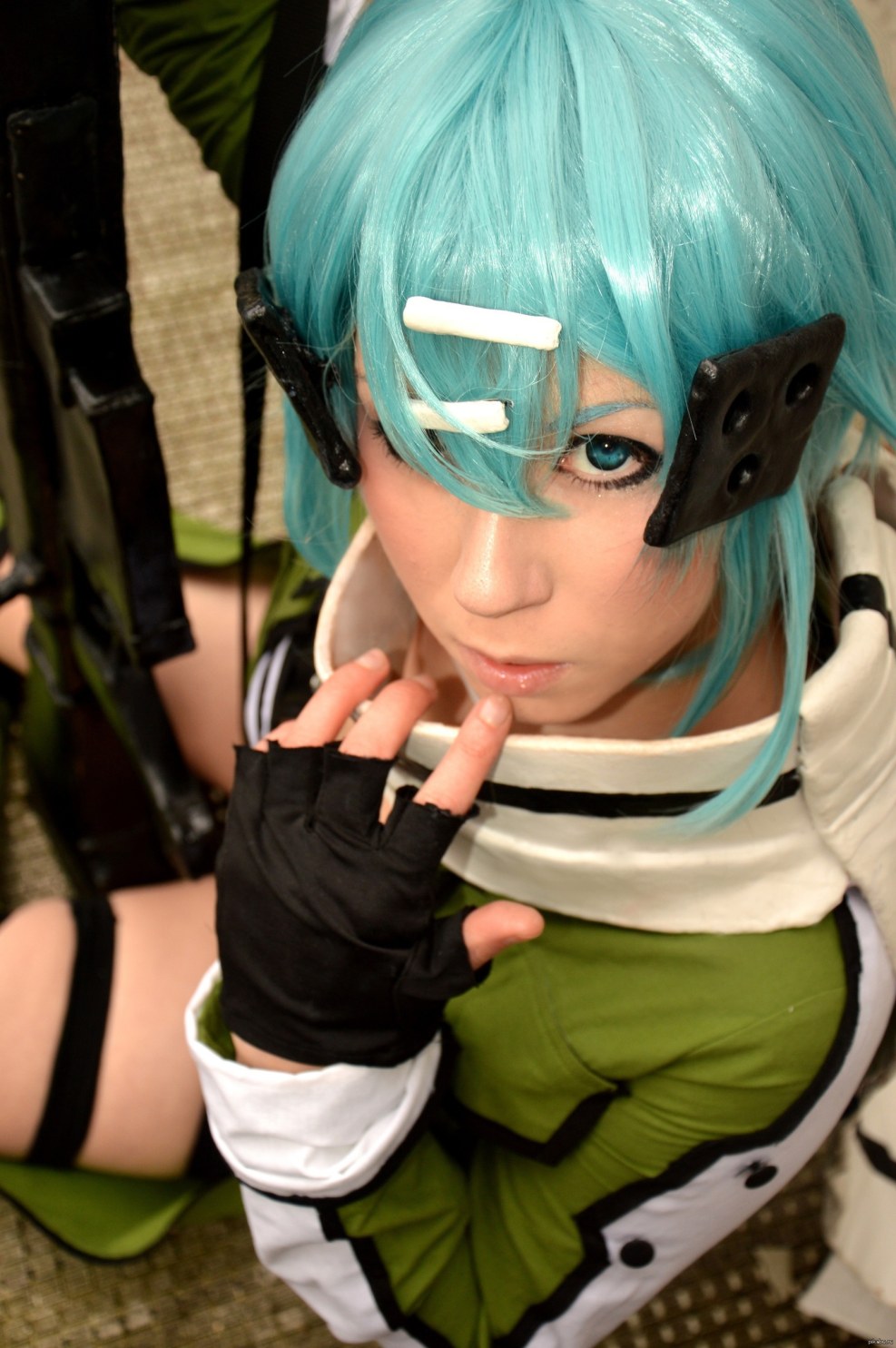 Anime cosplay in Sinon swimsuit
