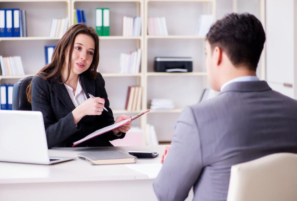 The interview shakes their hands