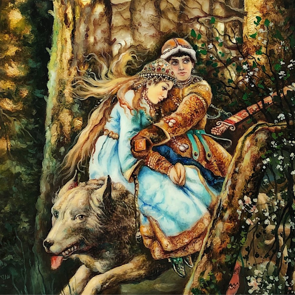 Vasnetsov Ivan Tsarevich on a gray wolf
