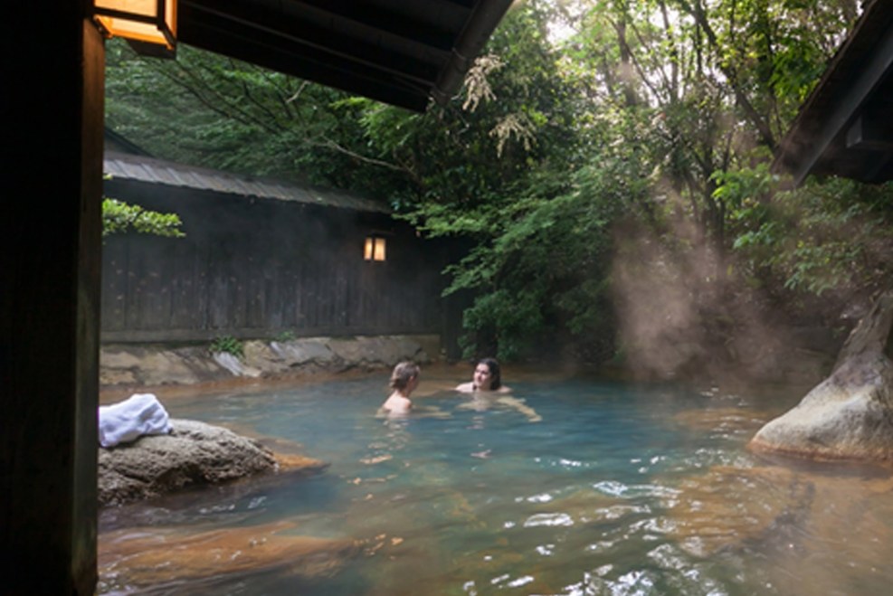 The hairy man is washed