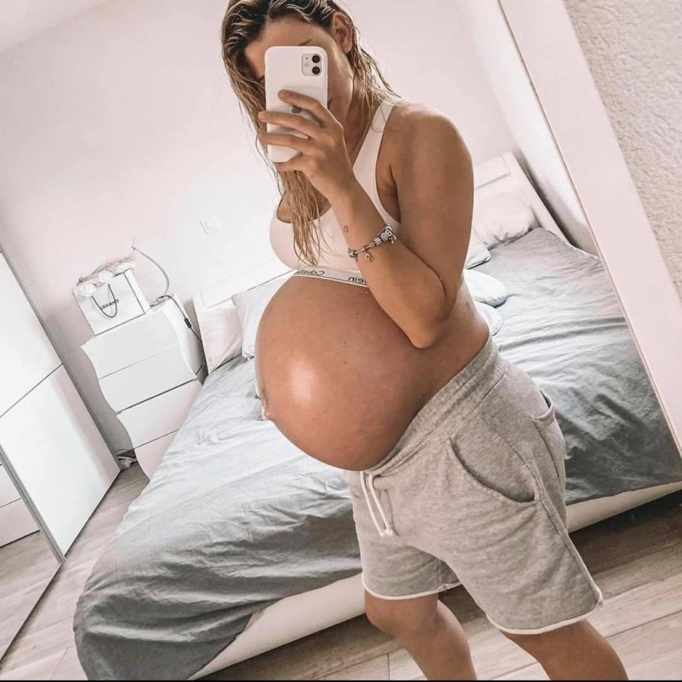 Beautiful pregnant Asian