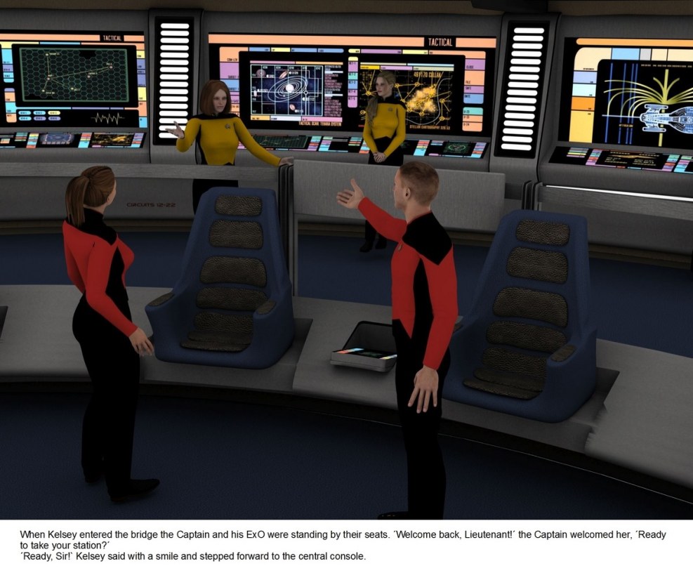 Girl in the cabin of a spaceship