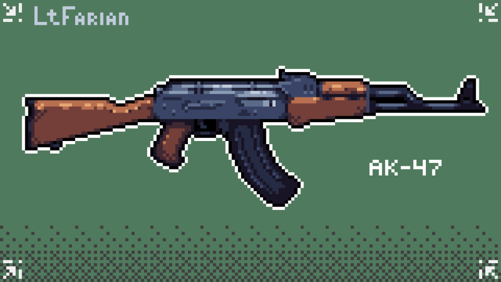 Pixel Art AK 47 100 by 100