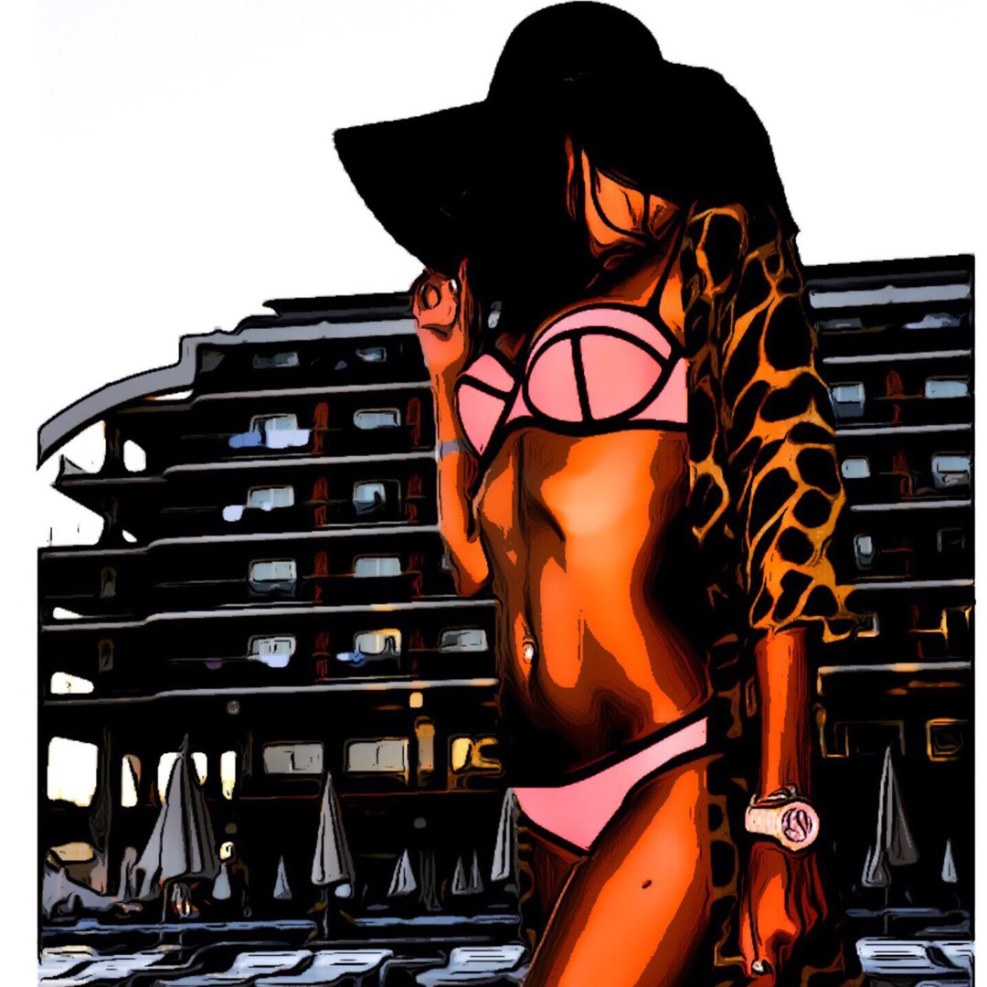 Christian Kaponti in a swimsuit