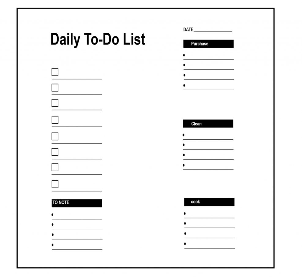 To do list template for a year